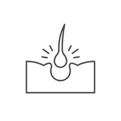 Hair loss line outline icon