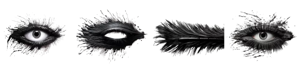 Foto op Aluminium Black mascara texture brush stroke Hyperrealistic Highly Detailed Isolated On Transparent Background Png File © Wander Taste