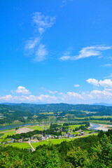 Fototapeta na wymiar 沢山ポケットパークからの眺望（新潟県）