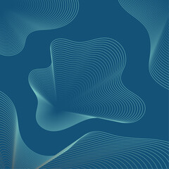 Abstract Flowing Wave Pattern on Aqua Background