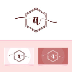 Vector vector hand drawn calligraphic floral monogram or logo uppercase hand lettering