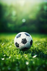Fototapeta premium Soccer ball on green grass