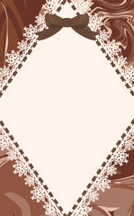 茶色のマーブル模様とレースのフレーム