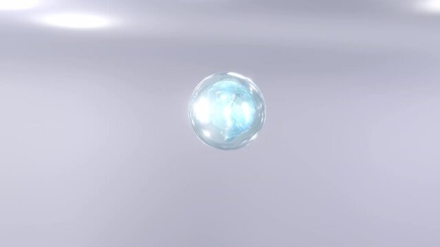 Liquid bubbles mixed create 3D nourishing therapy. Macro Shot's elements combine into a serum. The cosmetic&nbsp;serum is combined with a&nbsp;drop. Animated fluid glob in a metaball's morph