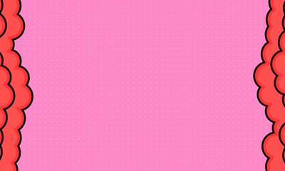 soft pink comic background with red clouds © Asta Desain