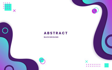 Colorful template banner with gradient color. Design with liquid shape with purple and blue gradient color and white background. Illustration vector 10 eps.