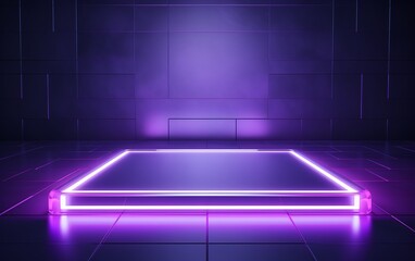 futuristic gaming esports purple neon glass display podium - obrazy, fototapety, plakaty