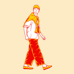 Simple cartoon illustration of a people walking 5
