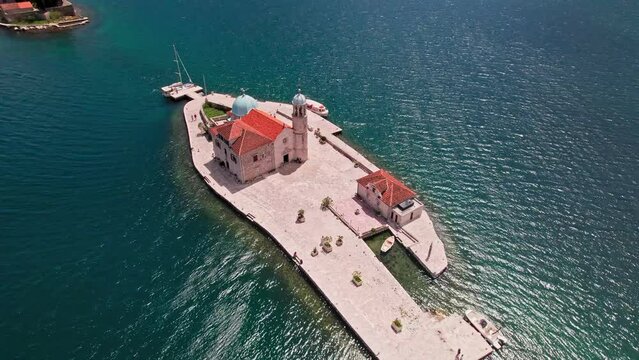 Perast Montenegro famous aerial view
