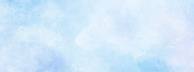 abstract soft brush painted white and blue watercolor background.	