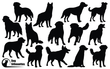 Animal Dogs Silhouettes Vector illustration - obrazy, fototapety, plakaty