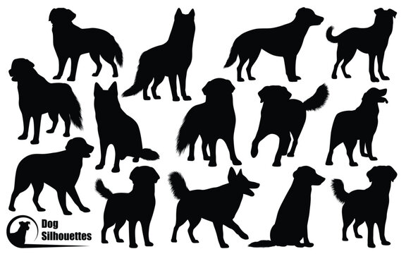 Animal Dogs Silhouettes Vector illustration