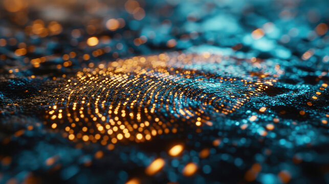 Fingerprint scanning, biometric authentication, cybersecurity and fingerprint password, future technology and cybernetic. E-kyc (electronic know your customer), technology against digital cyber crime