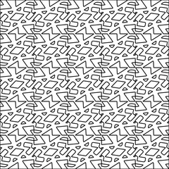 Abstract shapes from lines. Vector graphics for design. Black and white color. Simple pattern.