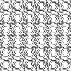 Abstract shapes from lines. Vector graphics for design. Black and white color. Simple pattern.