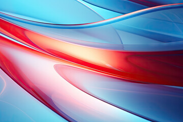 abstract background with smooth lines in blue, red and white colors