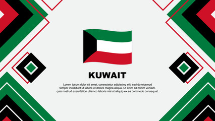 Kuwait Flag Abstract Background Design Template. Kuwait Independence Day Banner Wallpaper Vector Illustration. Kuwait Background