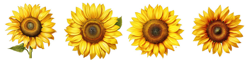 Sunflower Flower Hyperrealistic Highly Detailed Isolated On Transparent Background Png File
