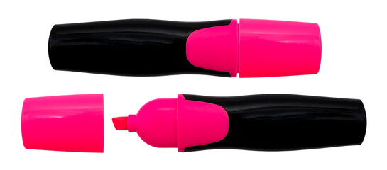 Permanent pink marker on a white background. Text marker for office and study