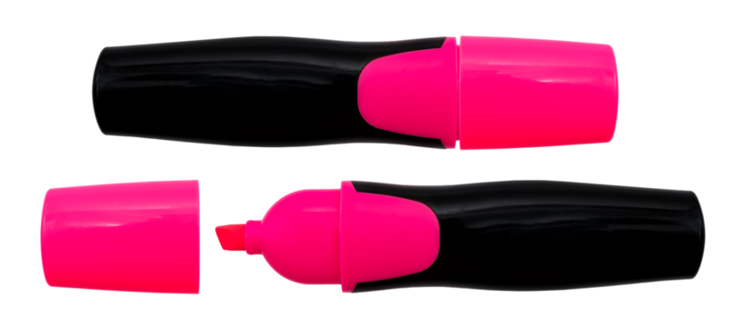 Permanent pink marker on a white background. Text marker for office and study