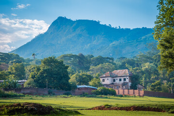 View of the Zomba plateau from the town of Zomba, Malawi
