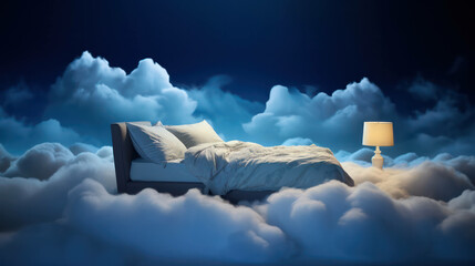 Background man blue light sleep background sky dream pillow white night clouds beauty relaxation