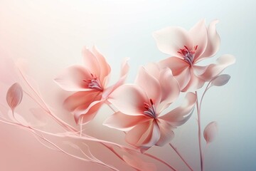 Flowers in the style of watercolor art Luxurious