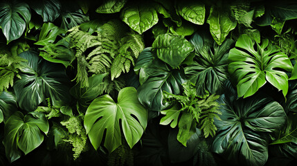 a jungle wall full of plants