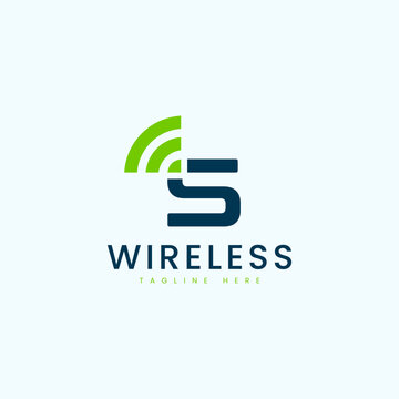 Modern Letter S Wireless Logo Design Vector Image