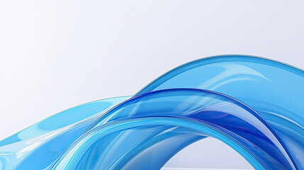 Fototapeta premium a close up of a blue and white abstract background with curved lines.3d blue plastic wave. Blue Abstract Digital Wave .Abstract Background Glass Tube Blue Transparent Wave