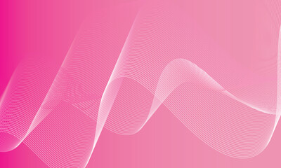 simple abstract white color wavy air line pattern art work on lite and deep pink color gradient background