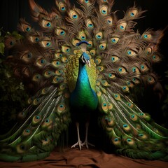Beautiful realistic peacock bird,ai generated