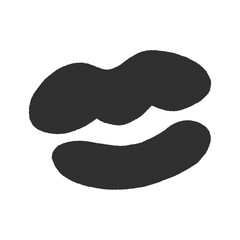 黒いキスマークの絵文字･アイコン - シンプルでかわいい手書きの唇のデザイン素材
