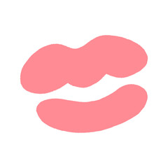 ピンクのキスマークの絵文字･アイコン - シンプルでかわいい手書きの唇のデザイン素材