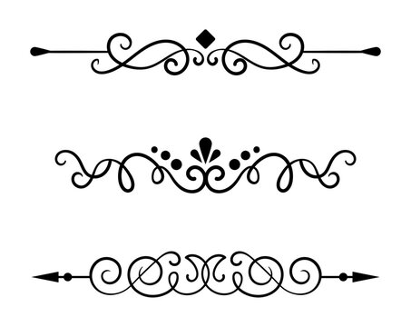 Pack of calligraphic ornamental dividers