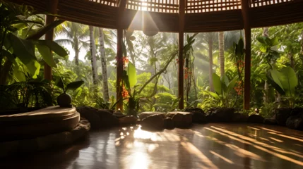 Crédence de cuisine en verre imprimé Bali a magical outdoor luxurious retreat in Bali for meditation