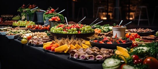 Obraz premium Catering at an event with snacks.