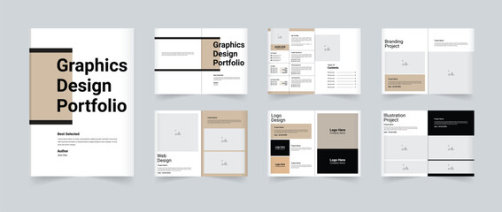 Fototapeta na wymiar Portfolio layout template or graphics design portfolio template