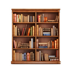 bookshelf isolated on transparent or white background, png