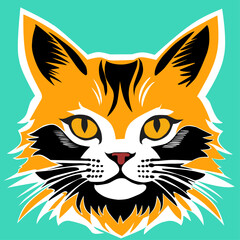 cat with a heart,cat head vector