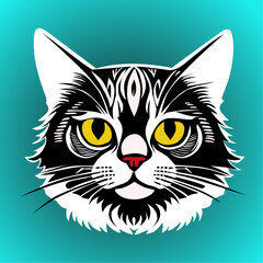 illustration of a cat,cat head vector