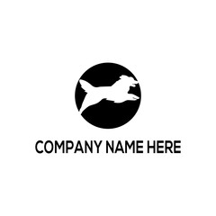 Jump Dog in circle logo design on a White Background