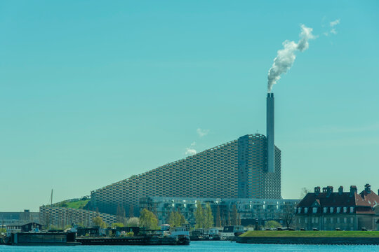 Copenhill in Copenhagen by BIG Architects from across the river