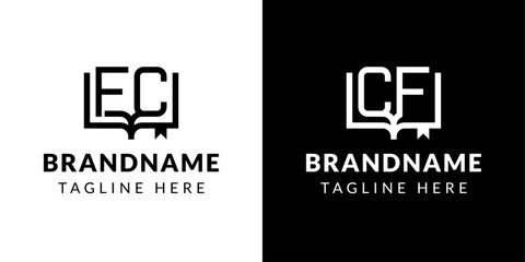 Letter CF and FC Book Logo, suitable for business related to book with CF or FC initials