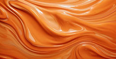 Fototapeta premium Beautiful wavy textured caramel brown background