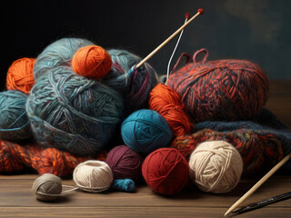 Exciting creativity with ball wool: needlewoman and knitted scarves