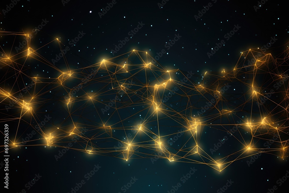 Poster abstract polygonal space low poly dark background with connecting dots and lines. connection structu