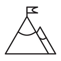 Simple mountain line icon. Stroke pictogram. Vector illustration isolated on a white background. Premium quality symbol. Vector sign for mobile app and web sites. eps 10 