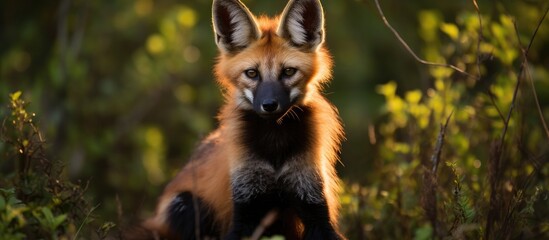 Fototapeta premium A Maned Wolf in Emas National Park in Brazil.