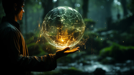 crystal ball in the forest